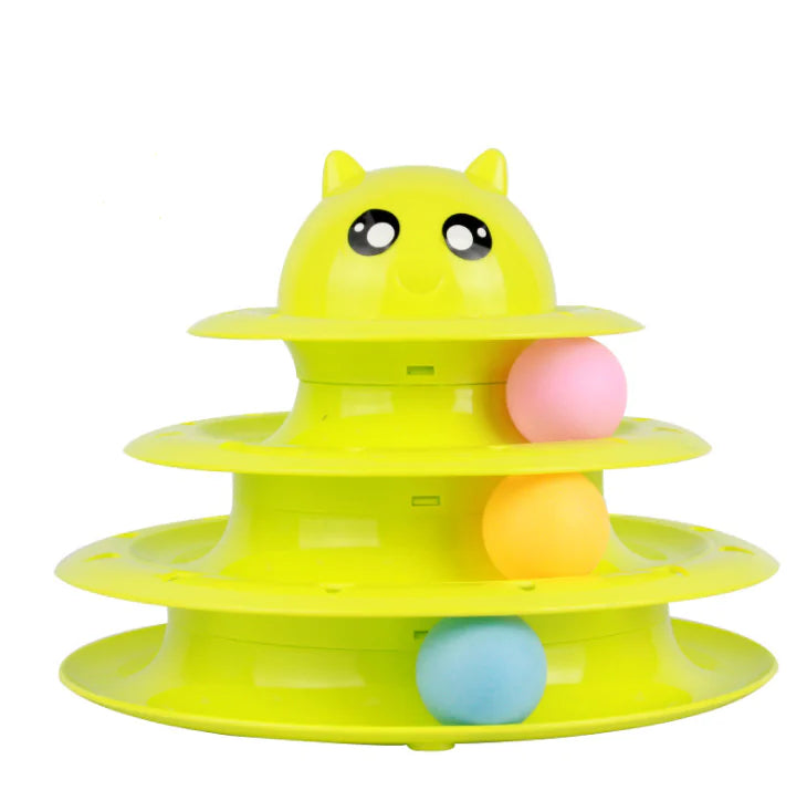 Cat Toy with Three-Tier Tower and Spinning Ball